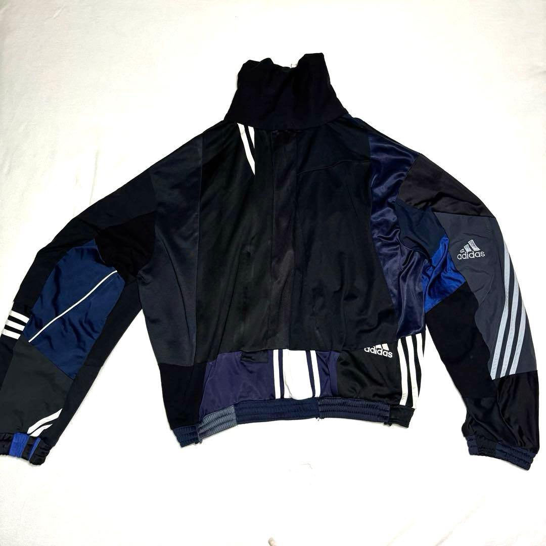 リメイクジャージ adidas生地 再構築 トラックジャケット XL相当