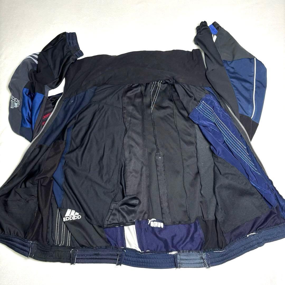 リメイクジャージ adidas生地 再構築 トラックジャケット XL相当