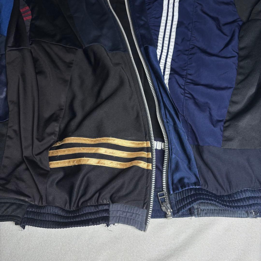 リメイクジャージ adidas生地 再構築 トラックジャケット XL相当