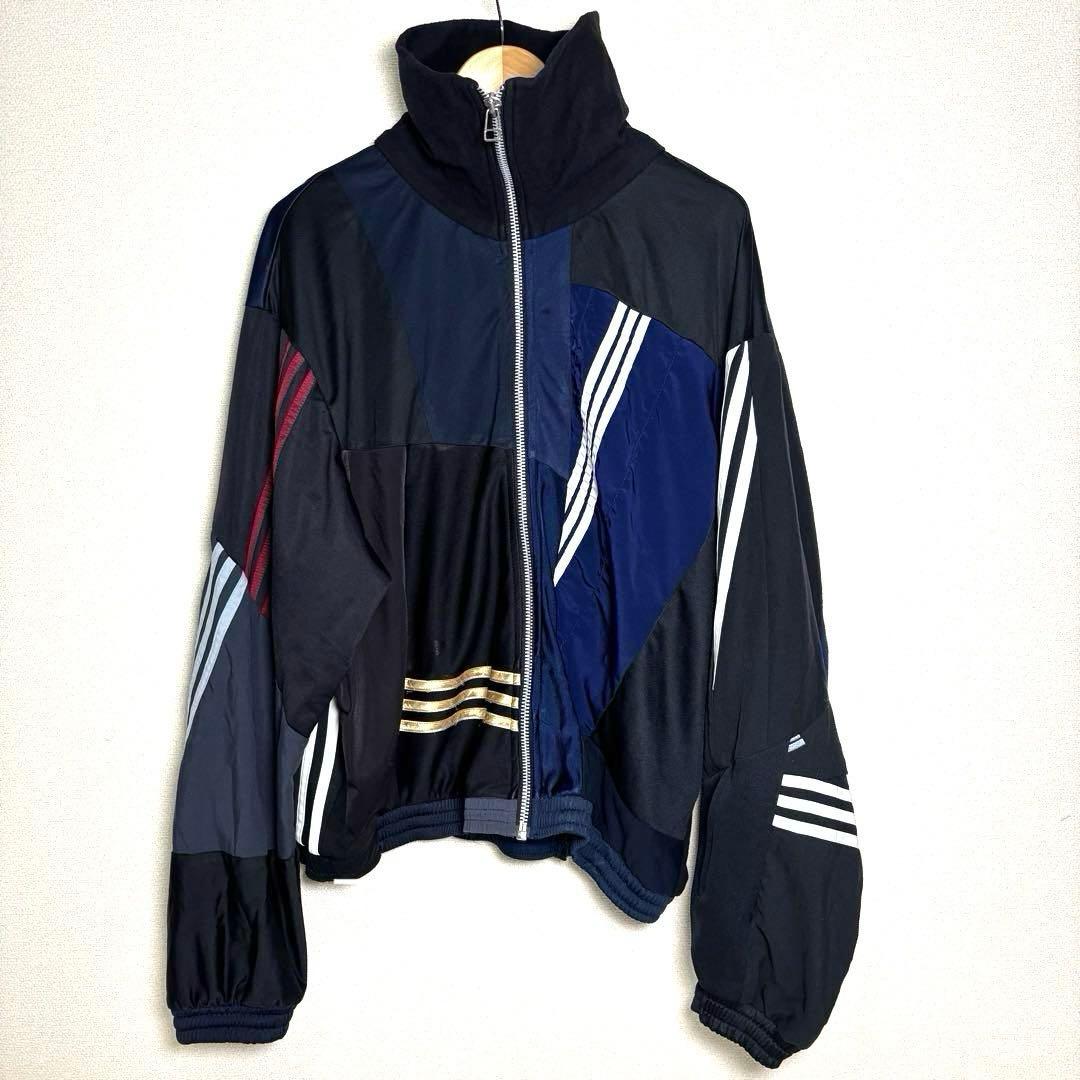リメイクジャージ adidas生地 再構築 トラックジャケット XL相当