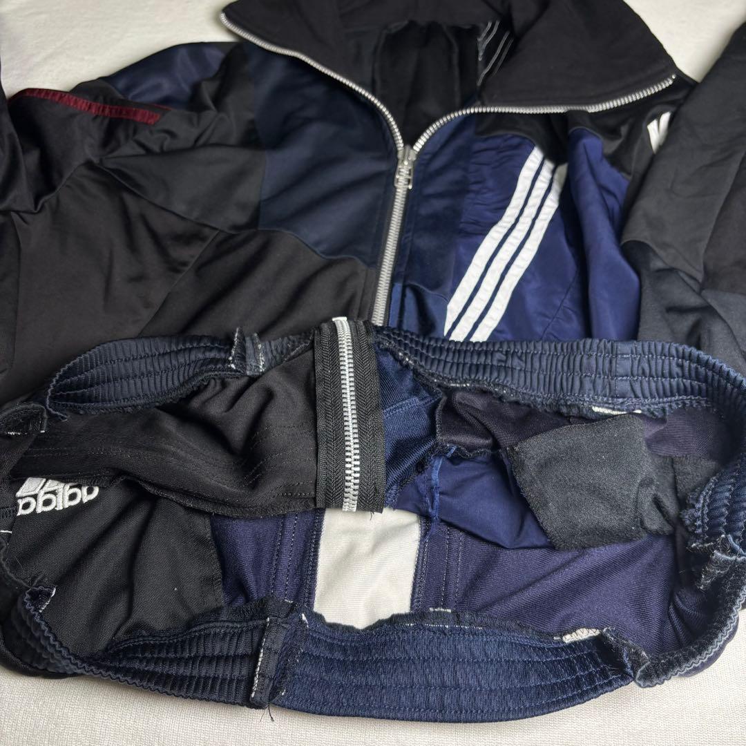 リメイクジャージ adidas生地 再構築 トラックジャケット XL相当