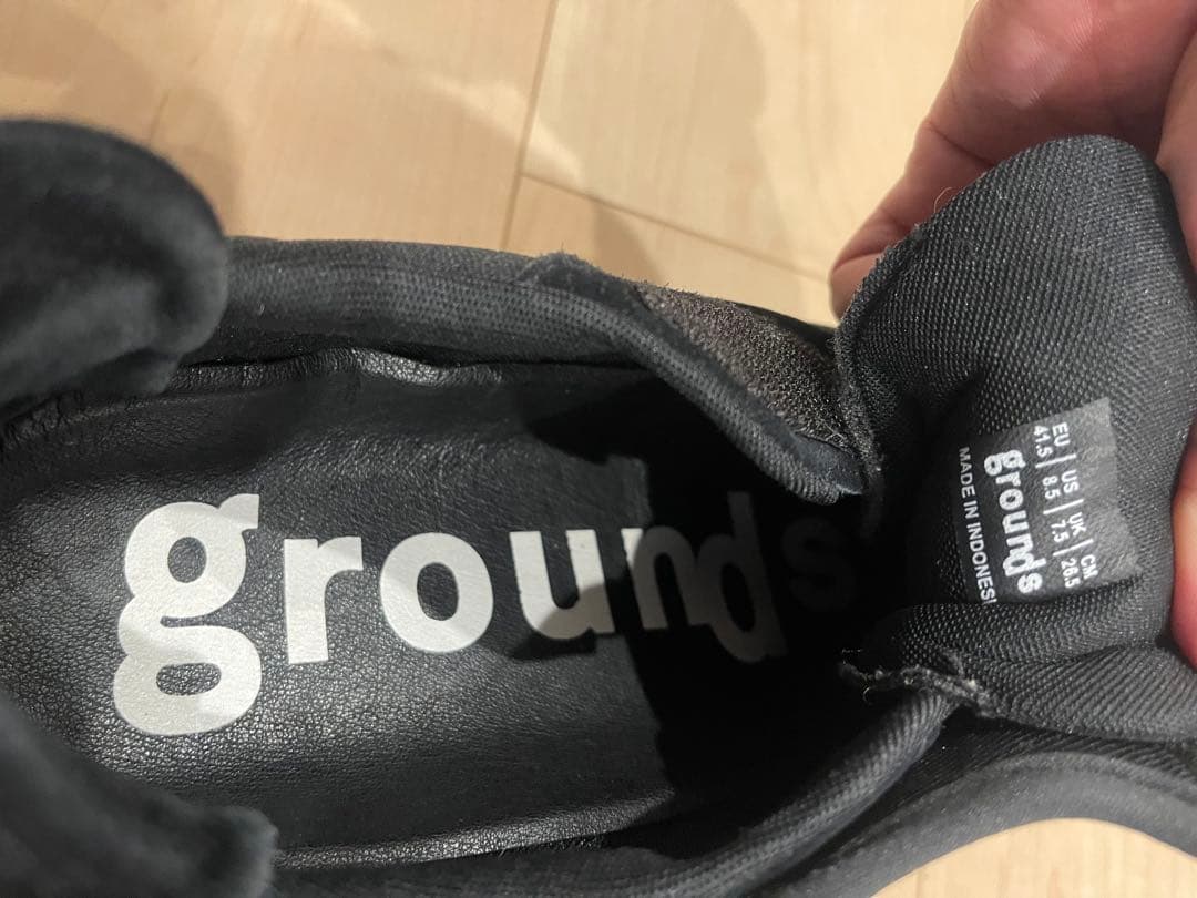 【袋付き】grounds MOOPIE NAZCA BLACK 26.5センチ