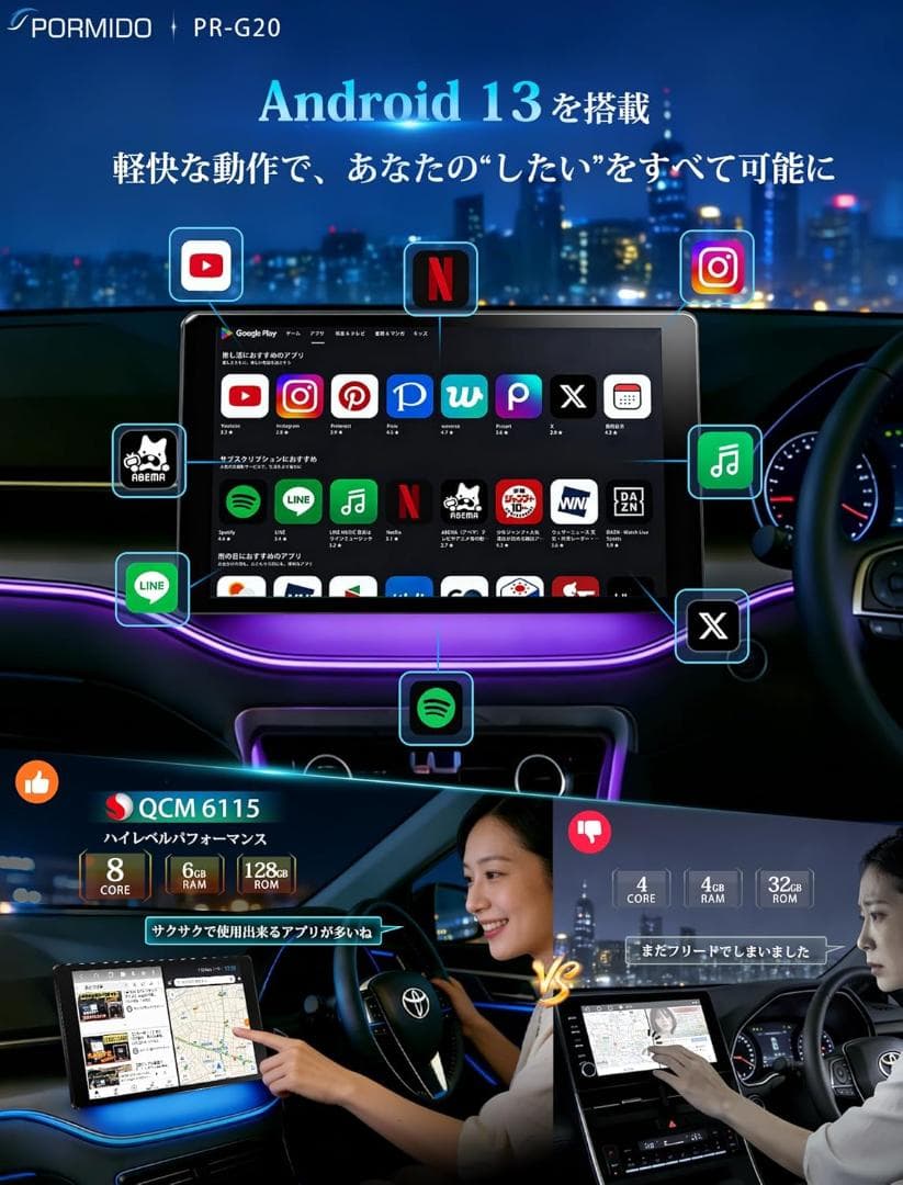 PORMIDO PR-G20 10.1インチ Android13 新品