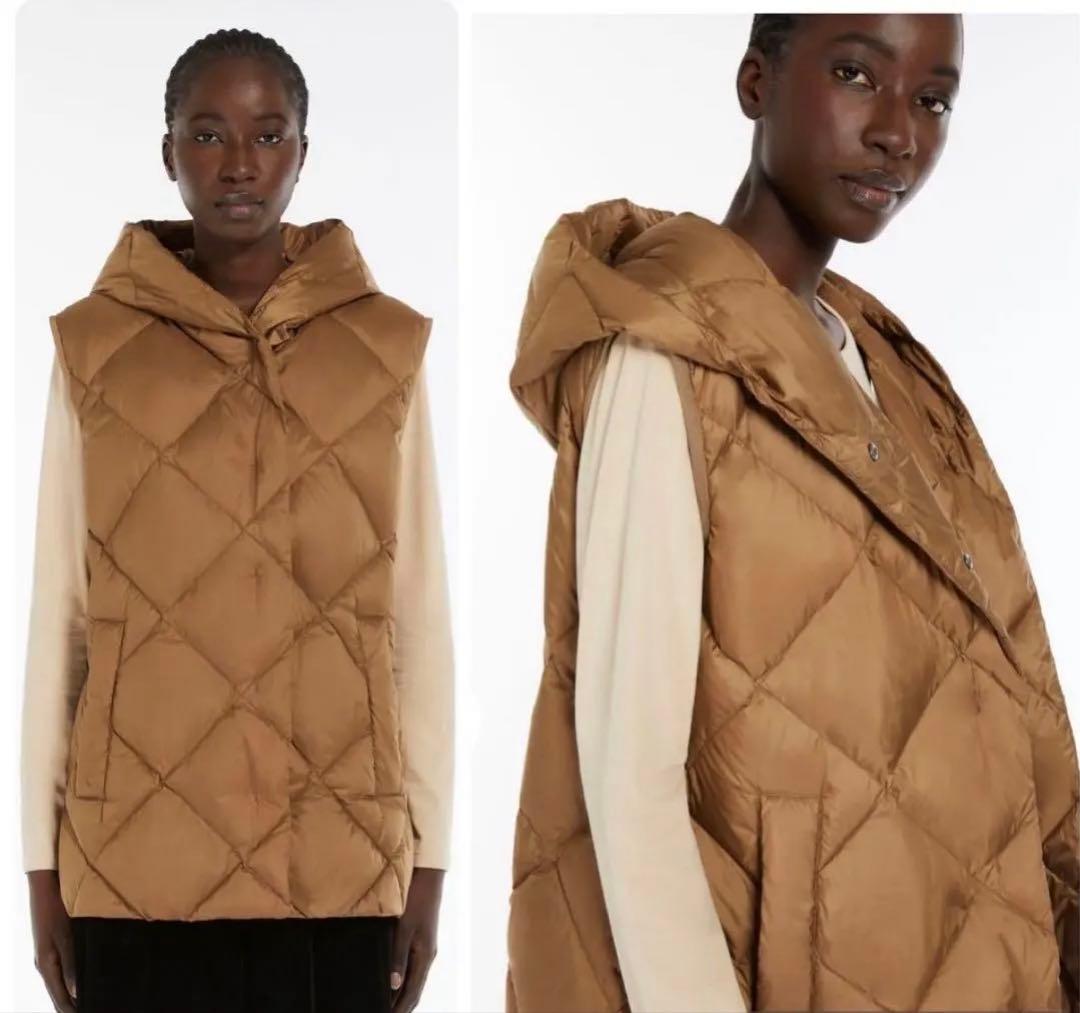 マックスマーラウィークエンド　ダウンベスト　アイボリー　36 キルティング