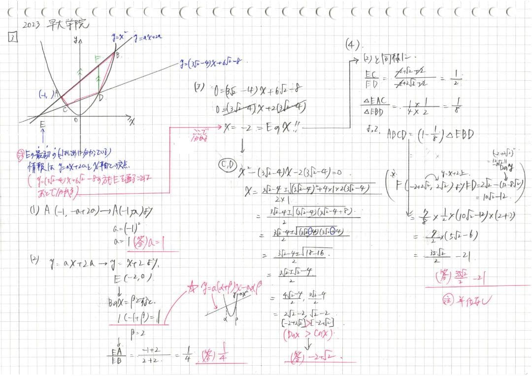 今だけ割引 塾講師オリジナル数学解説 早大学院 高校入試 過去問 2013-23