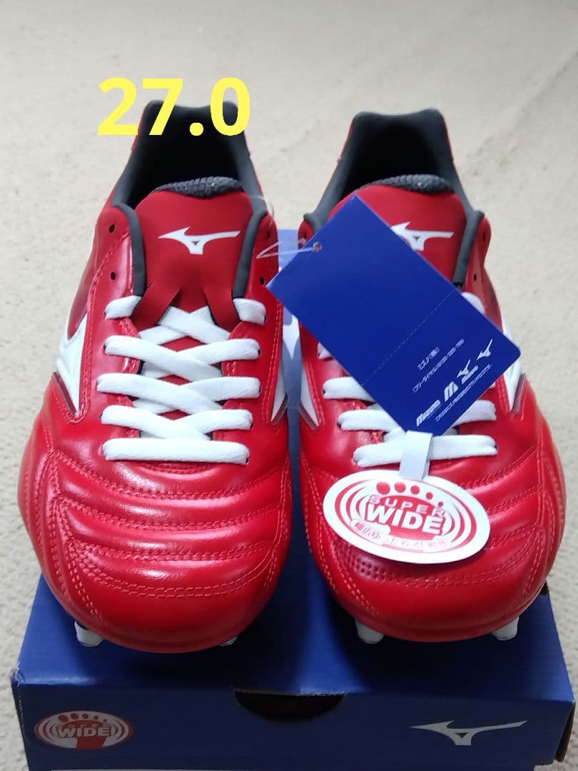 ラグビースパイク／27.0／赤×白／R1GA190001／新品・未使用品