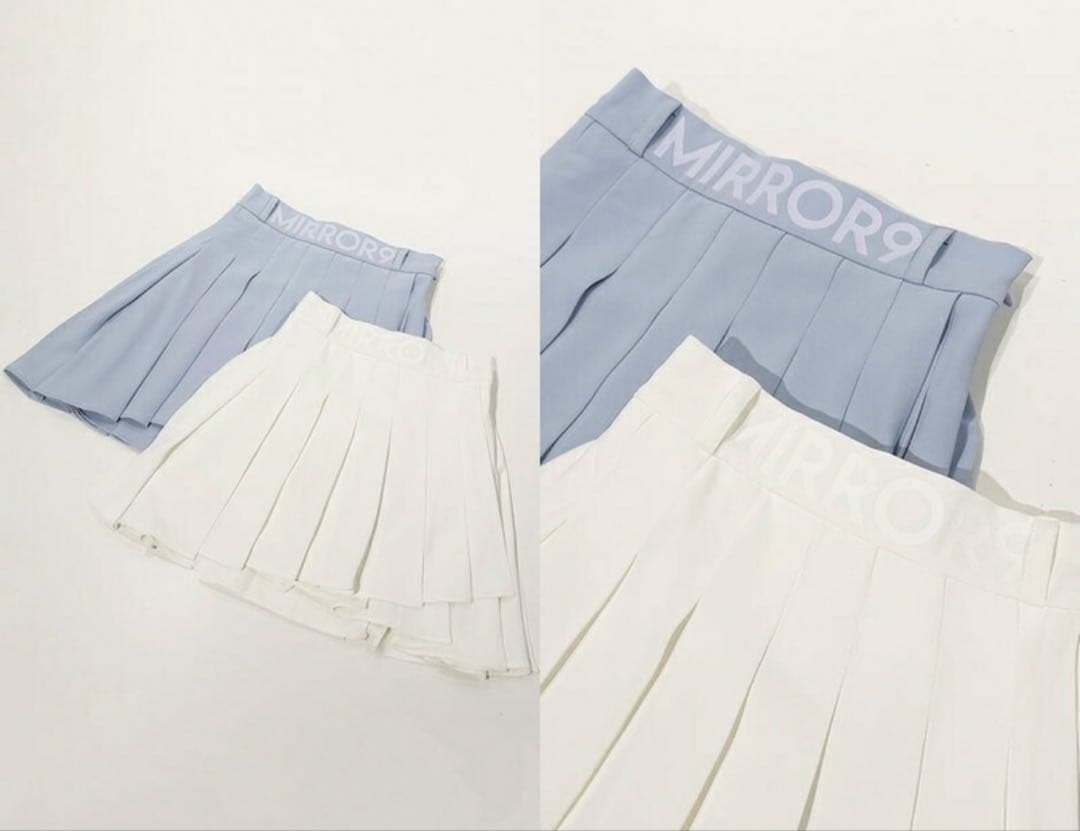 MIRROR9GOLF プリーツスカート ライトブルー