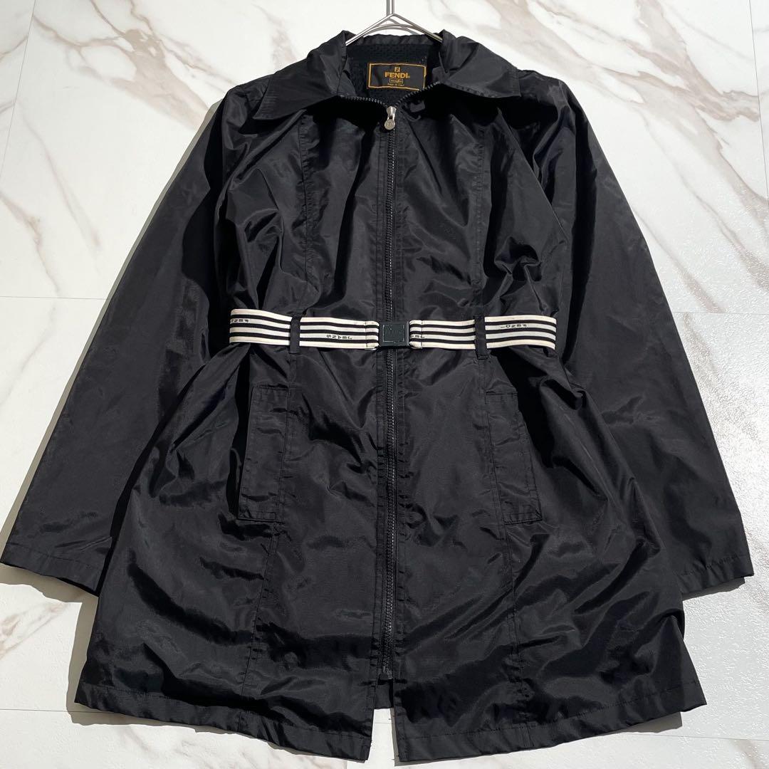 ジャケット・アウター Fendi Vintage Maglia Black Packable Coat