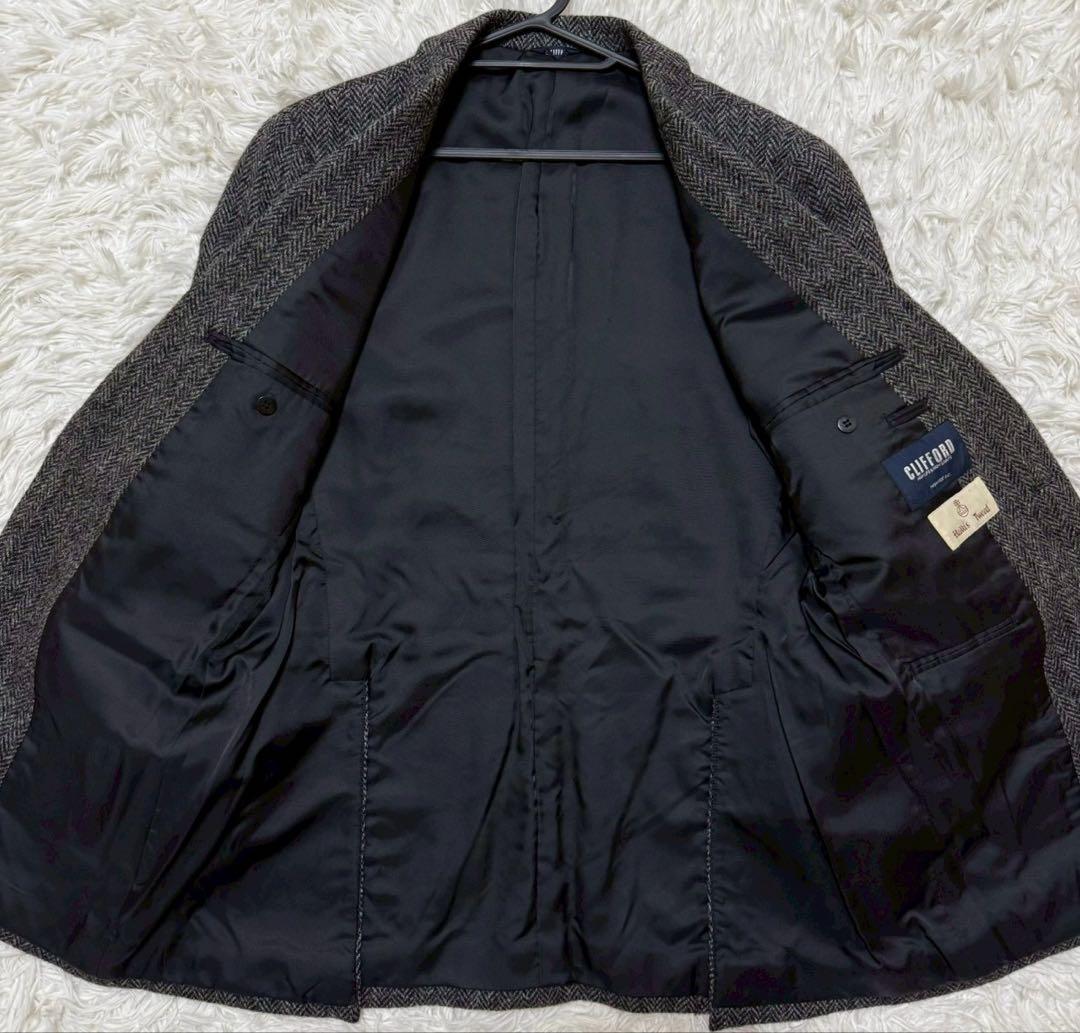 ハリスツイード　テーラードジャケット　ヘリンボーン　CLIFFORD