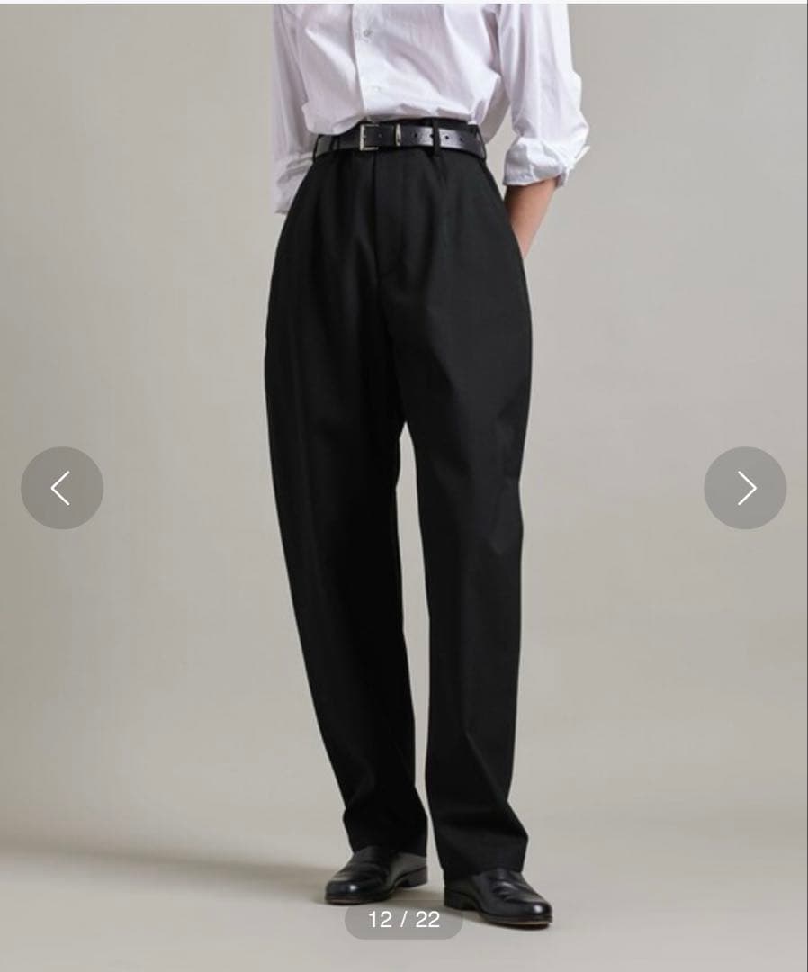 LOEFF ロエフ ウール ギャバ ボンタン パンツ ブラック 黒 カーブ