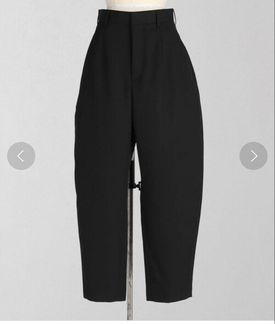 LOEFF ロエフ ウール ギャバ ボンタン パンツ ブラック 黒 カーブ