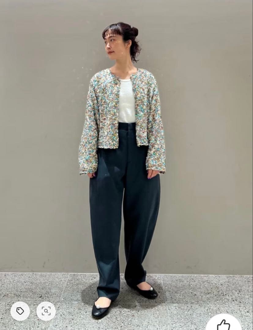 LOEFF ロエフ ウール ギャバ ボンタン パンツ ブラック 黒 カーブ