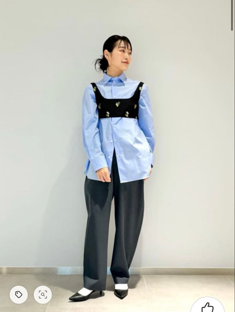 LOEFF ロエフ ウール ギャバ ボンタン パンツ ブラック 黒 カーブ