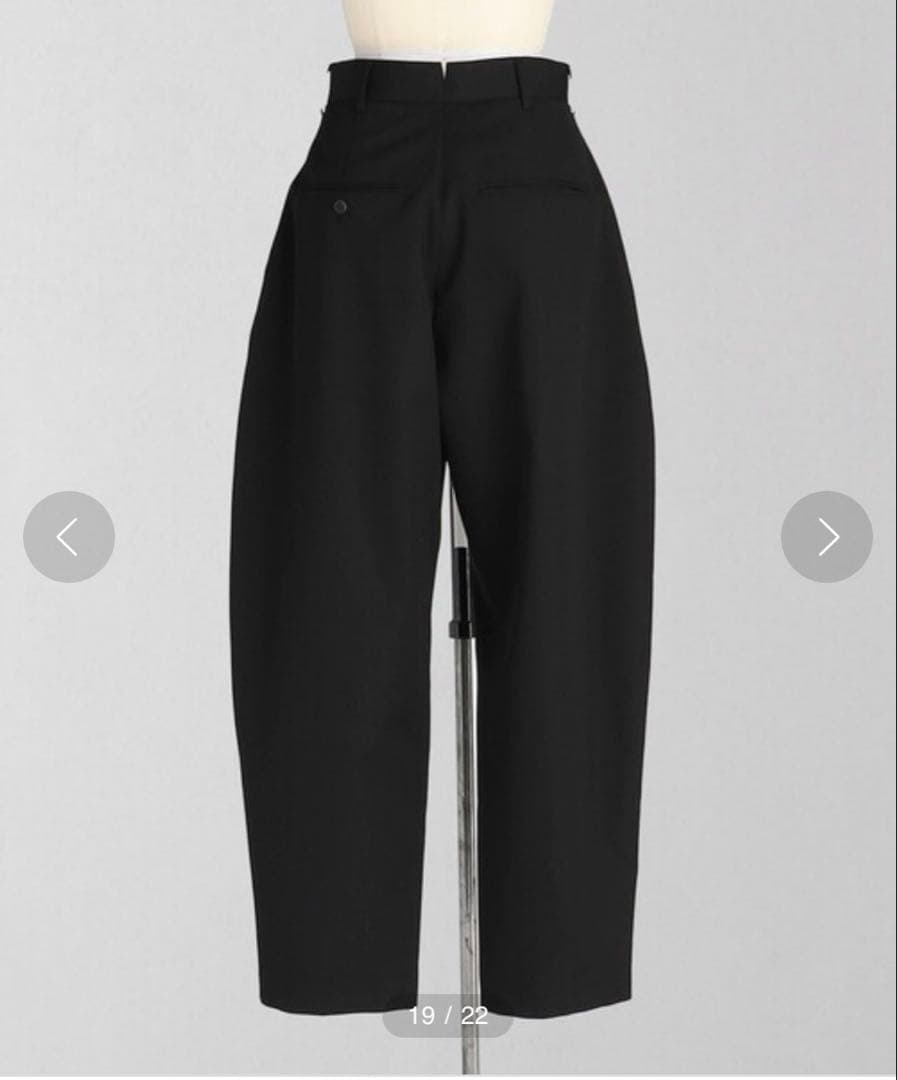 LOEFF ロエフ ウール ギャバ ボンタン パンツ ブラック 黒 カーブ