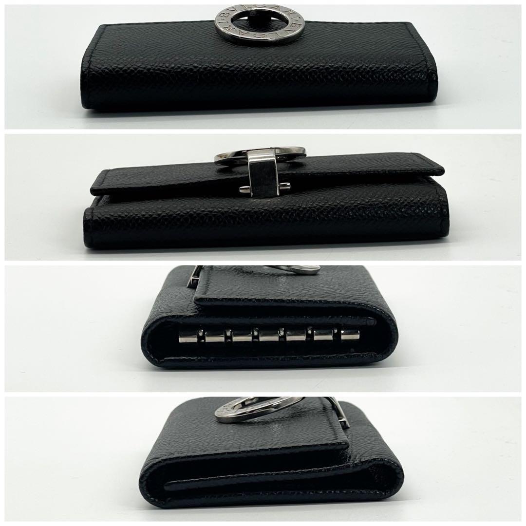 ブルガリ　6連キーケース　レザー　ブラック　サークルロゴ