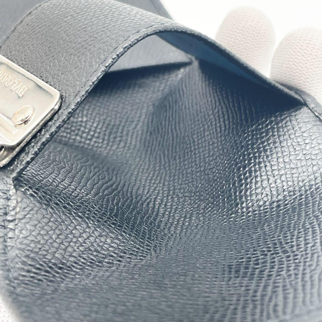 ブルガリ　6連キーケース　レザー　ブラック　サークルロゴ