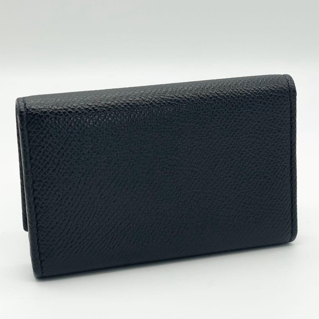 ブルガリ　6連キーケース　レザー　ブラック　サークルロゴ