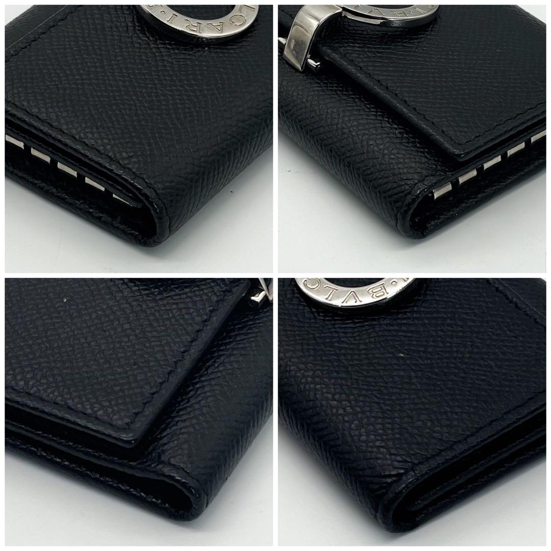 ブルガリ　6連キーケース　レザー　ブラック　サークルロゴ