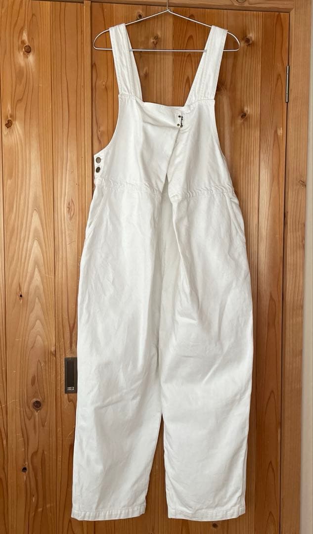 nest Robe デニムフロントホックサロペット　ホワイト