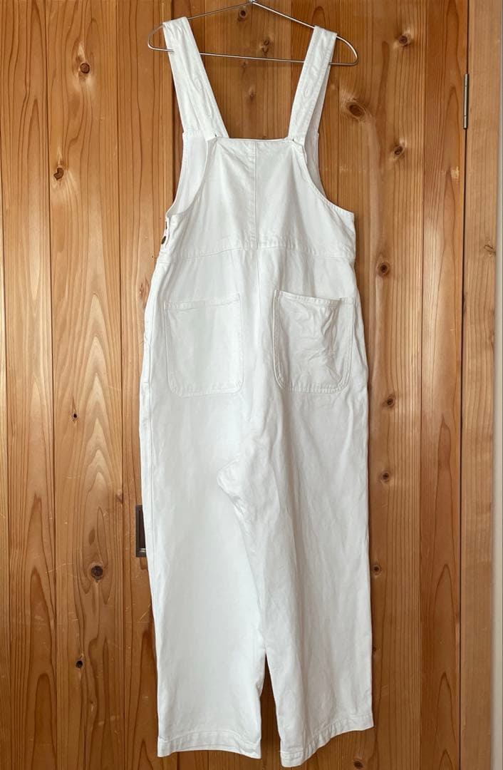 nest Robe デニムフロントホックサロペット　ホワイト