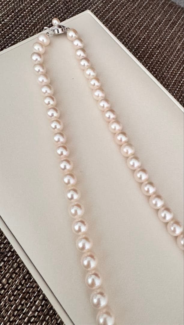 アコヤパール　ネックレス　約7.5mm silver 本真珠