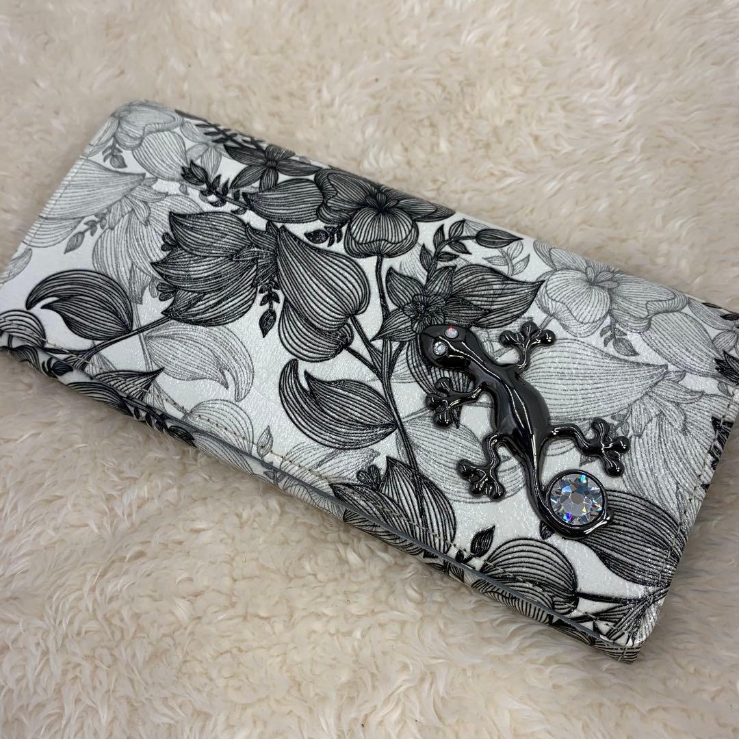 美品　フルッティディボスコ 長財布　クリスタル サラマンダー モノトーン