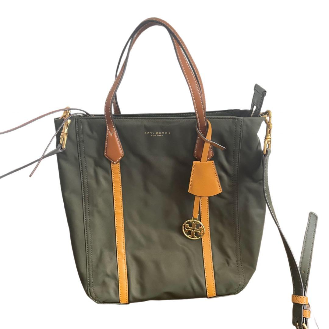 トリーバーチ　2way ショルダーバッグ　トートバッグ　カーキ
