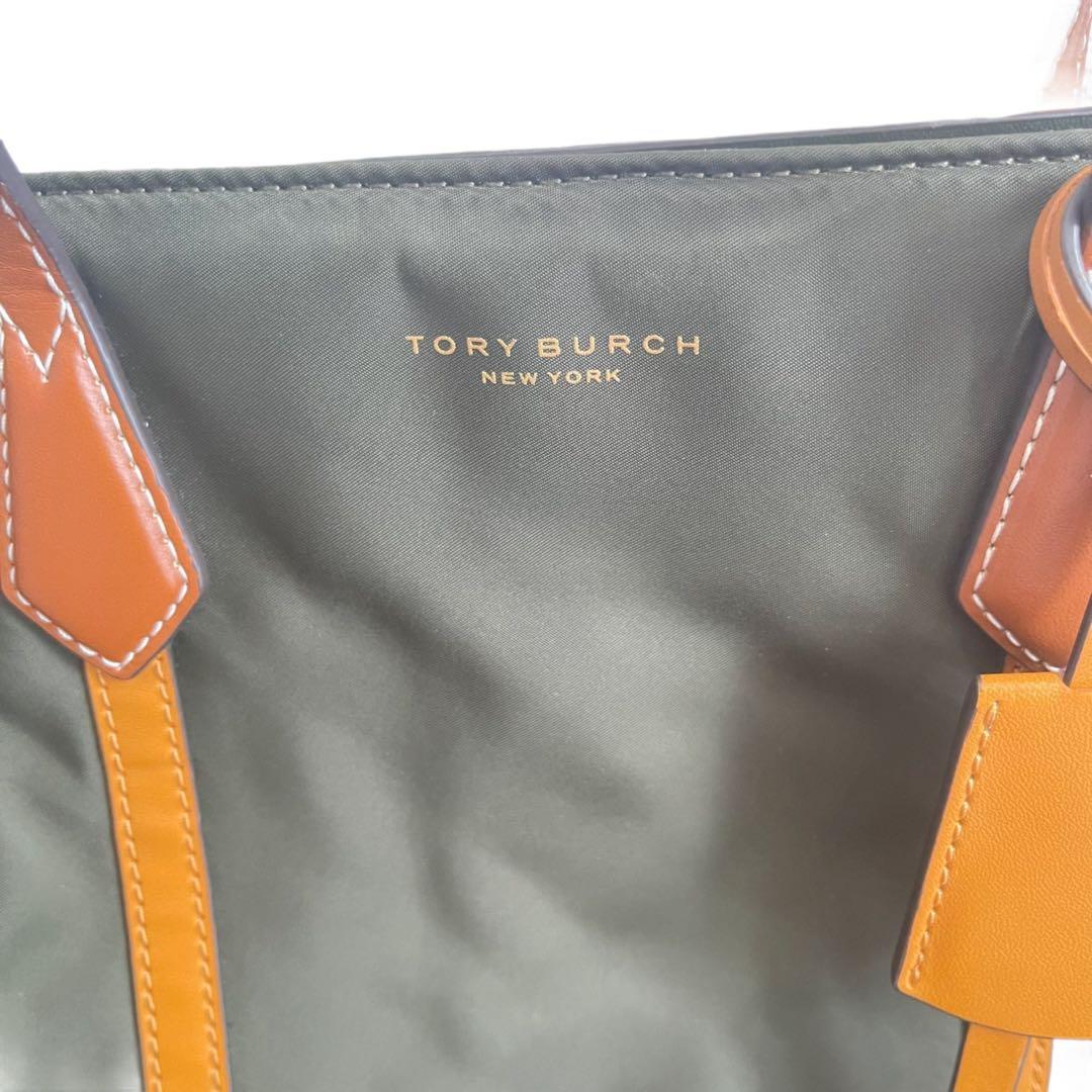 トリーバーチ　2way ショルダーバッグ　トートバッグ　カーキ