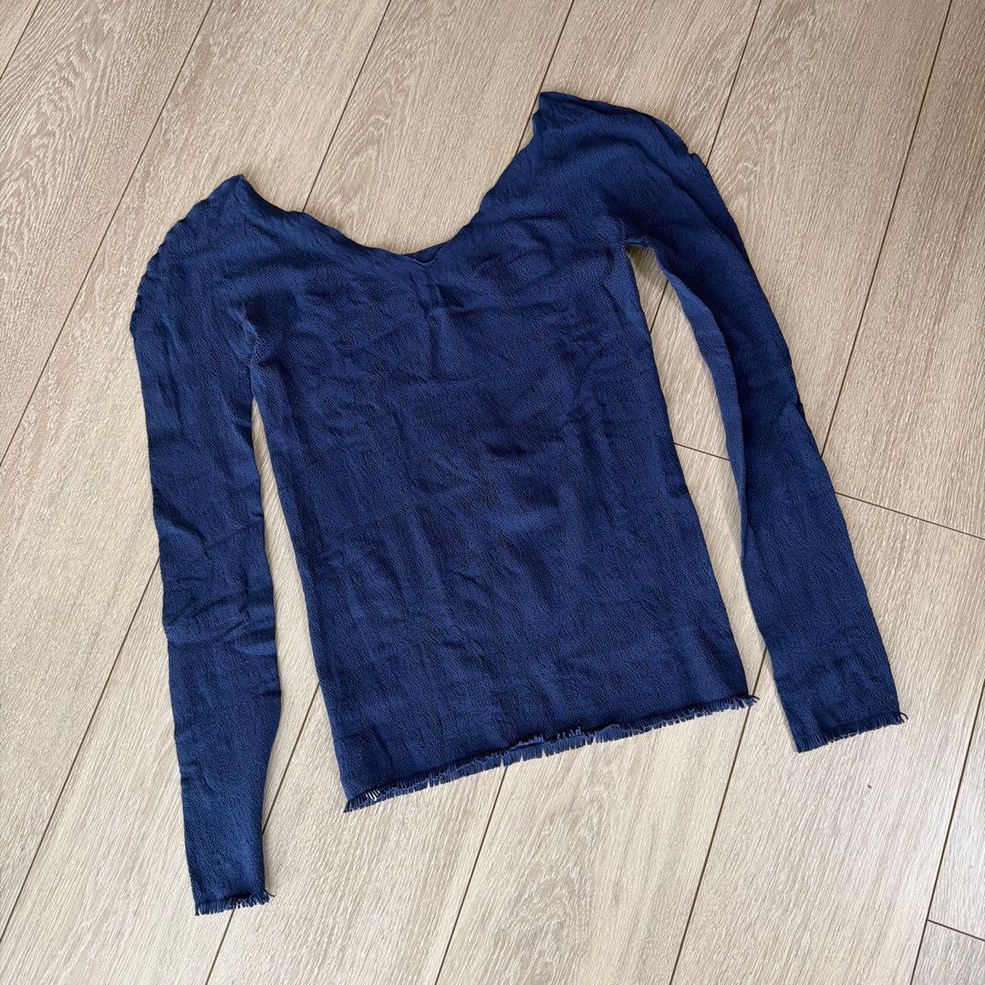 チャコット　ノーソーイングニット　ネイビー ウォームアップウェア　前後2way