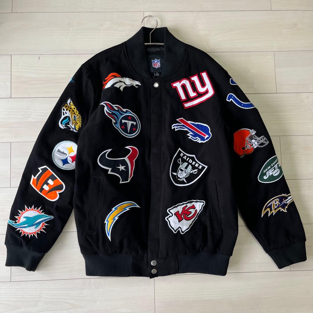 NFLチームロゴ刺繍スタジャン