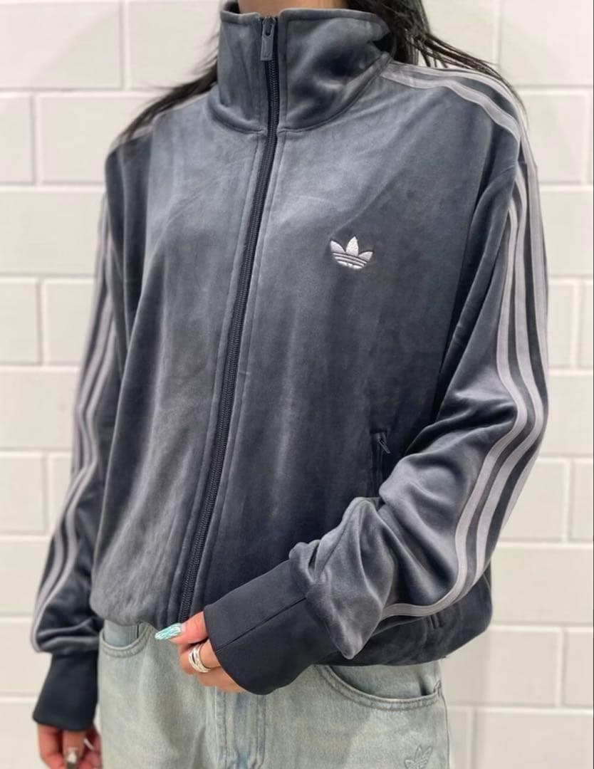 限定特価 完売 アディダス トラックトップ ベロア ダークグレー 2XL