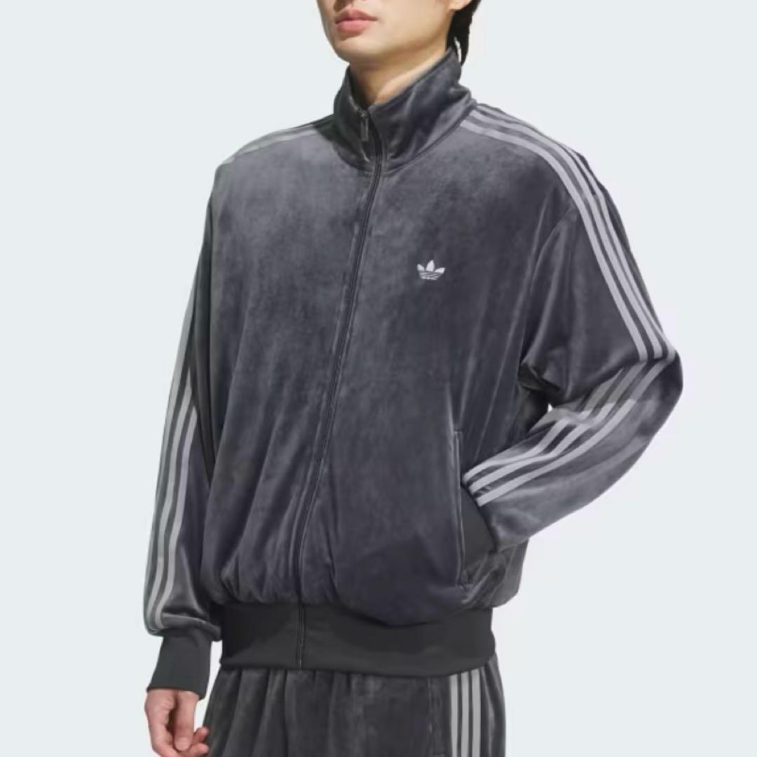 限定特価 完売 アディダス トラックトップ ベロア ダークグレー 2XL