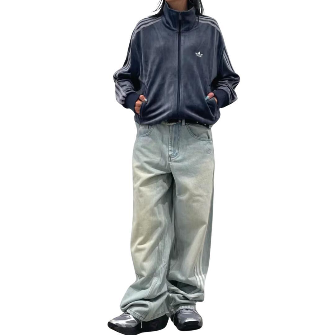 限定特価 完売 アディダス トラックトップ ベロア ダークグレー 2XL