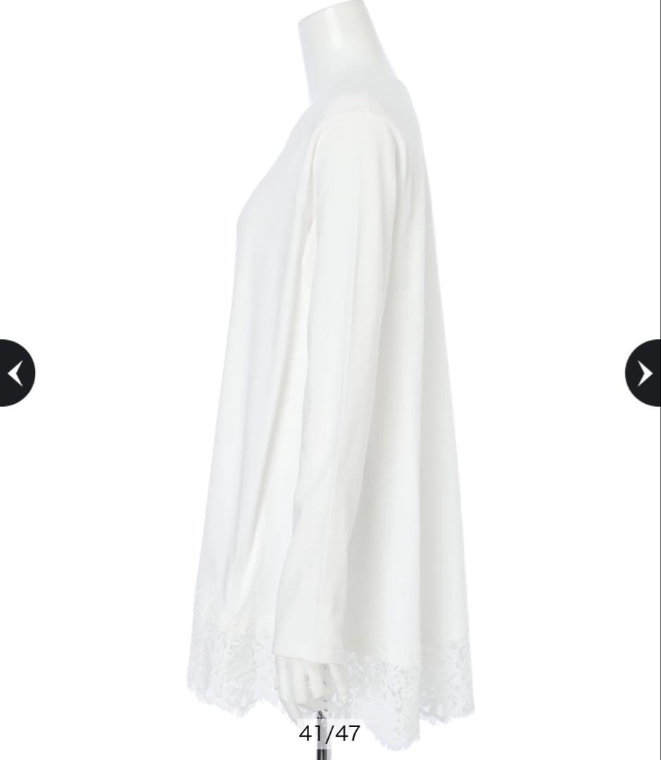 新品同様 Arpege story 裾レースロンT 白 Sサイズ