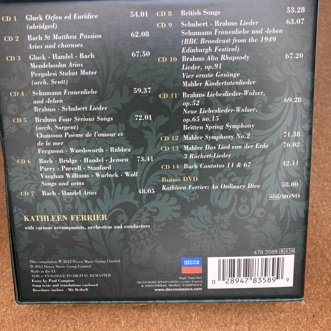 キャスリーン　フェリアー　センチュリー　エディション(１５CD＋DVD）