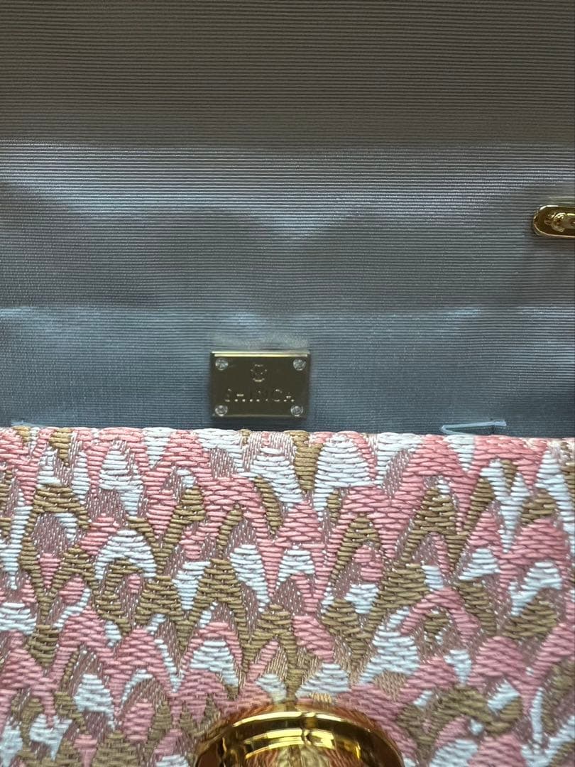 岩佐　和装用フォーマル日本製　バッグ ピンクとベージュの波模様　定価59400円