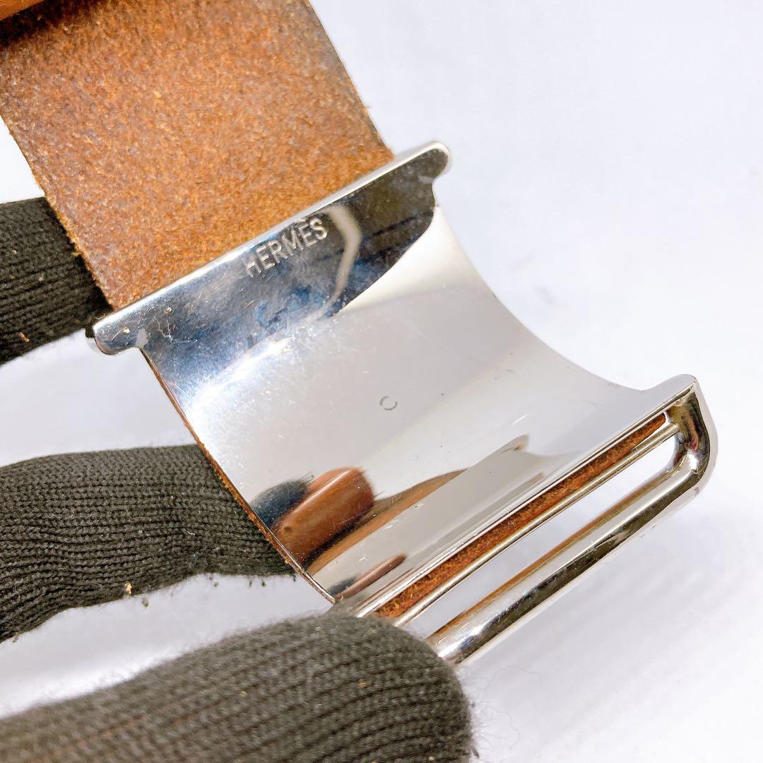 397 エルメス　エトリヴィエール　レザー　ブラウン　バングル　ブレスレットアピ