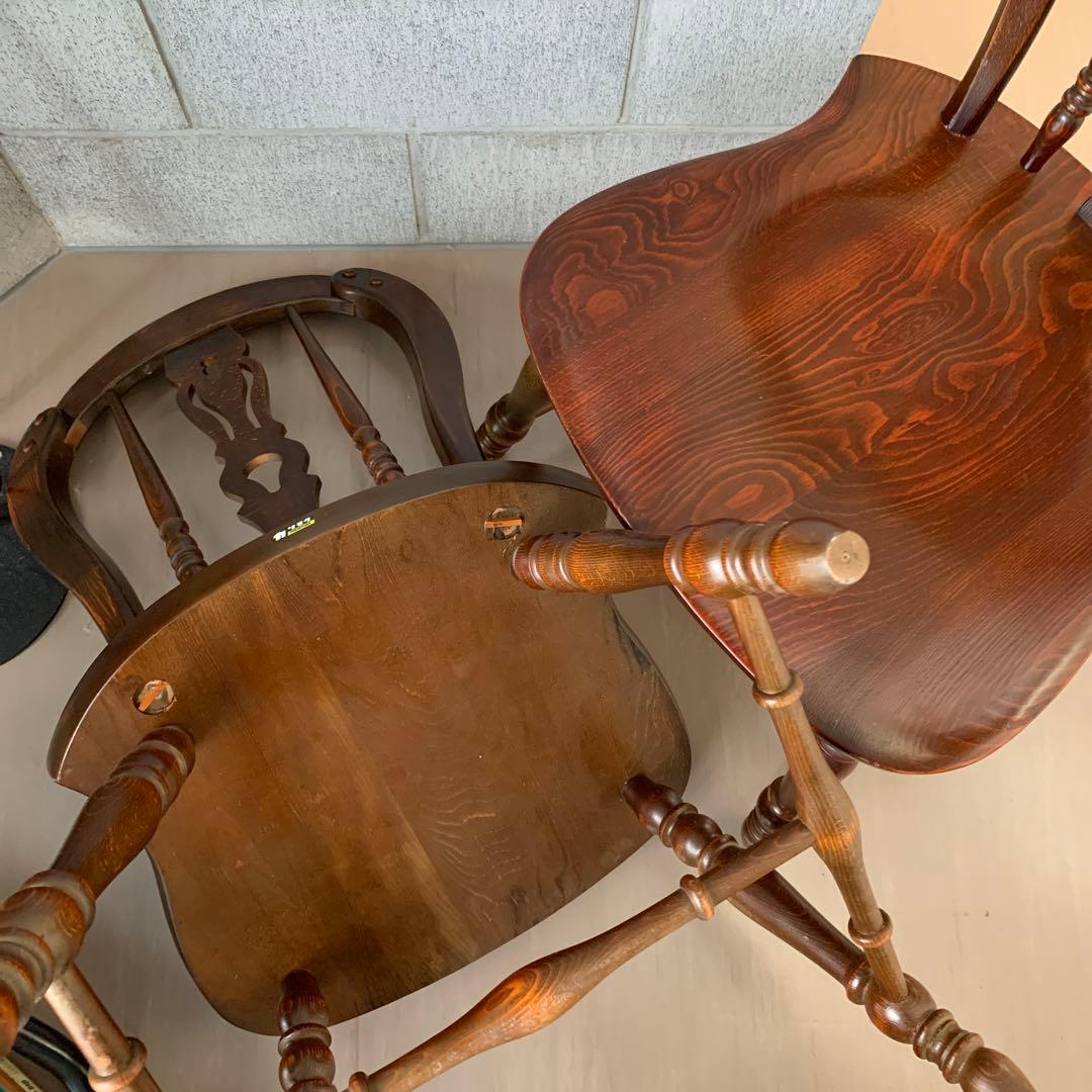 カリモク木製ダイニングチェア2脚セット