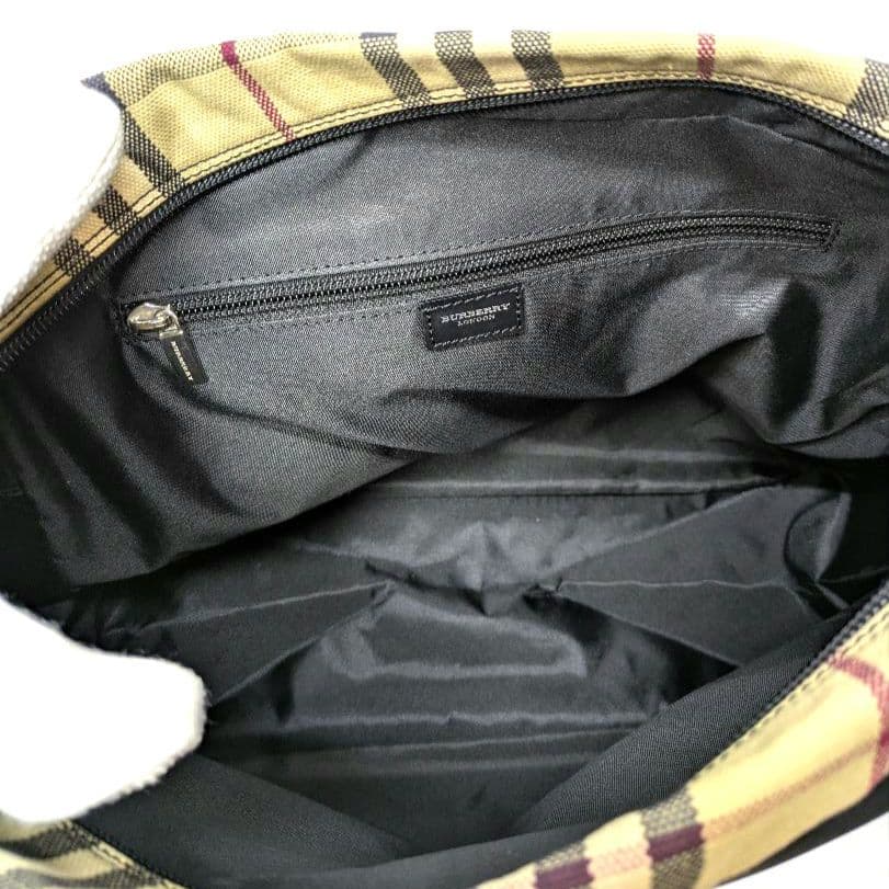 BURBERRY　ショルダーバッグ　ナイロン　ノバチェック　ブラック　良品