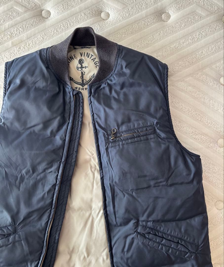 45RPM ダウンベスト 2 MARINE vintage umi NAVY