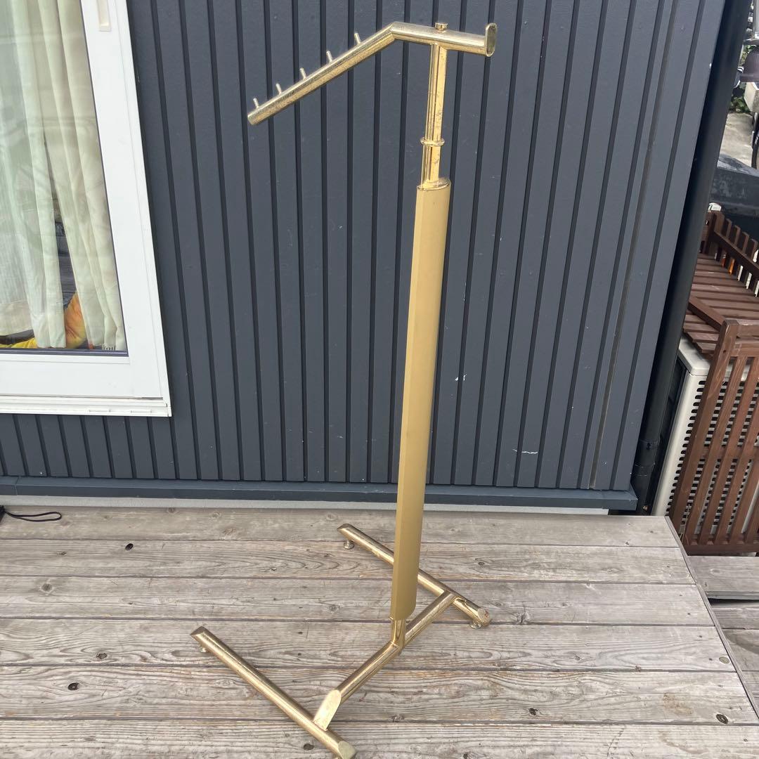 北欧レトロ アイアンフレーム 斜めがけポールハンガー ハンガーラック ゴールド