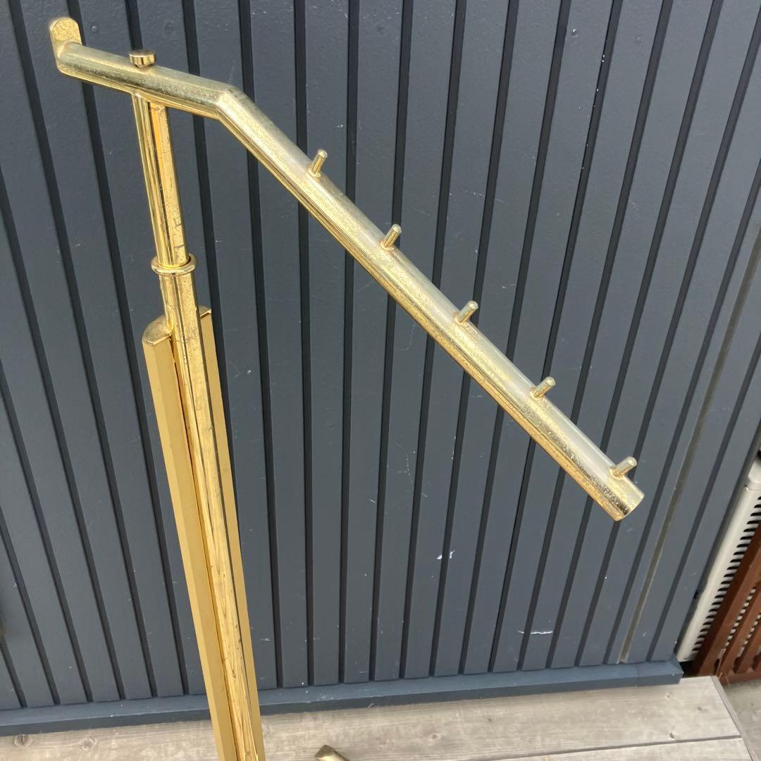 北欧レトロ アイアンフレーム 斜めがけポールハンガー ハンガーラック ゴールド