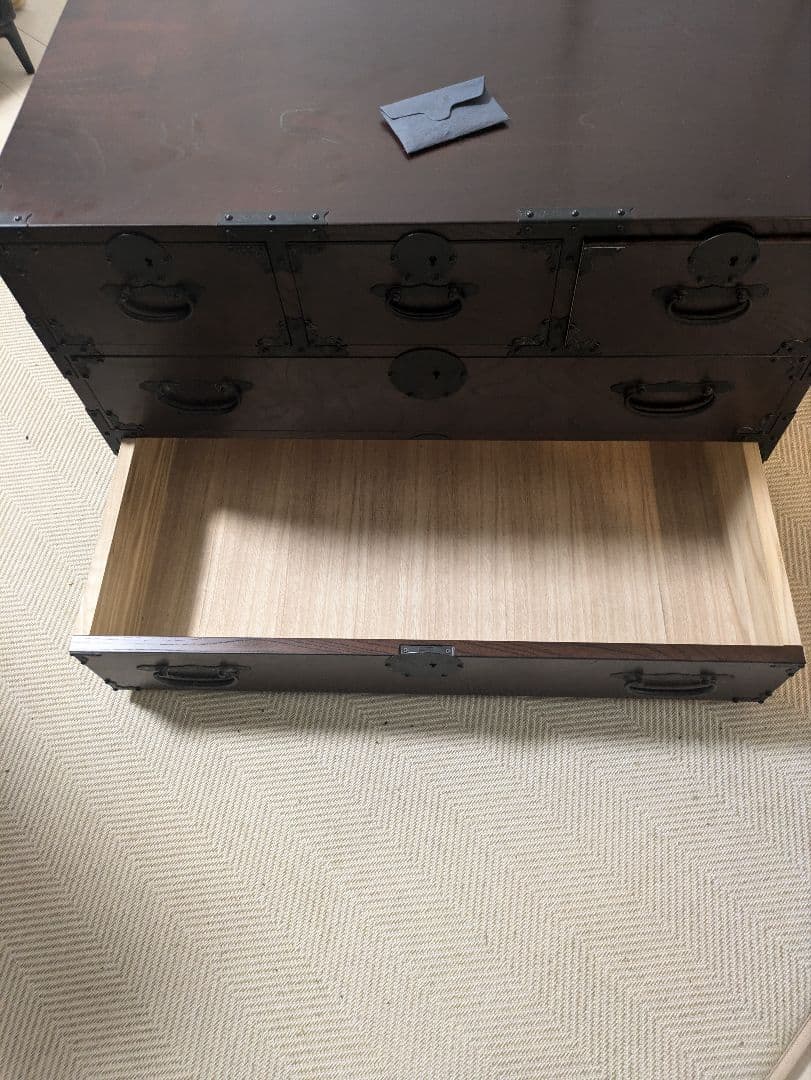 青木産業　箪笥　民芸家具　欅　チェスト　鍵付き