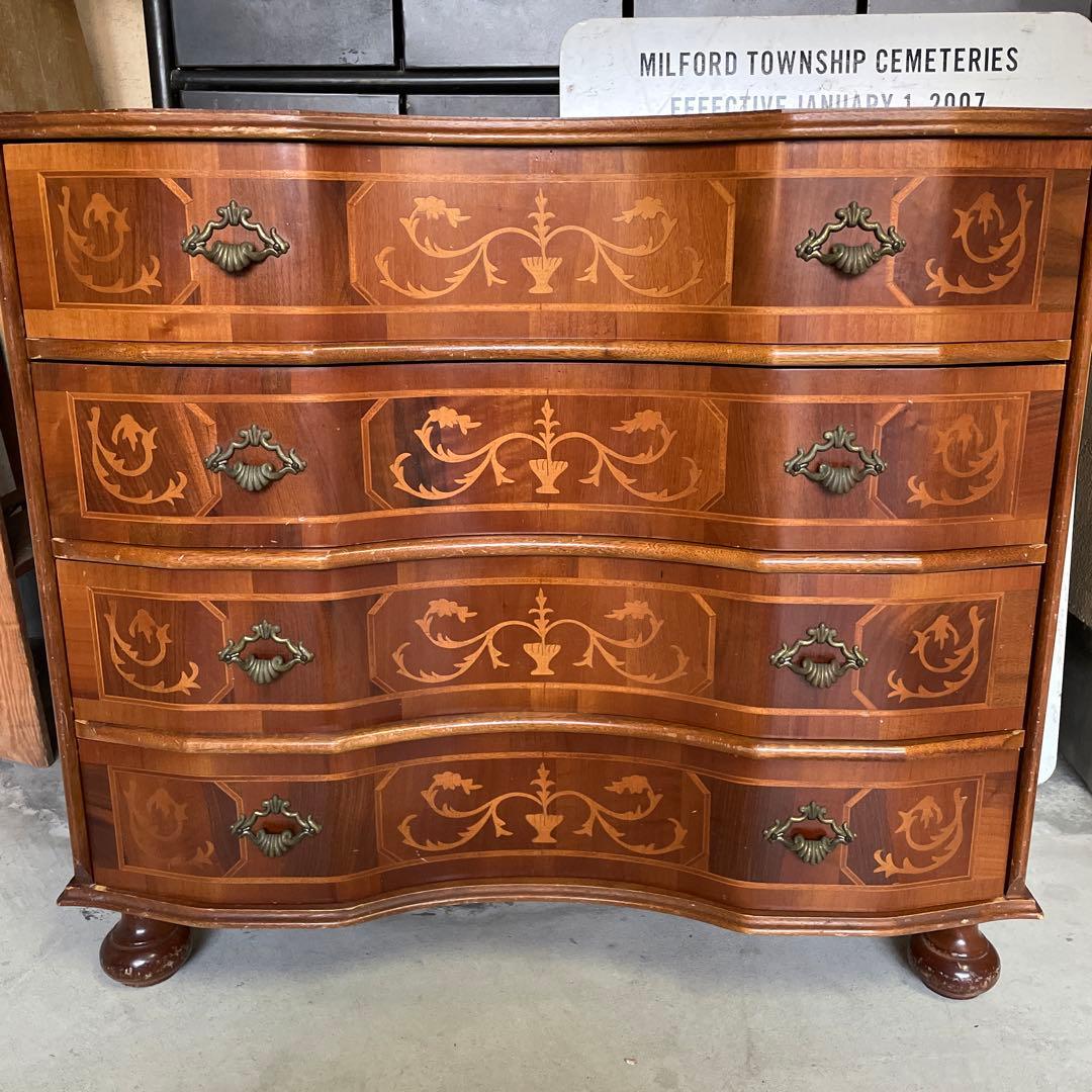イタリア製 ヴェローナクラシック 丸脚 チェスト 象嵌 キャビネット 箪笥 高級