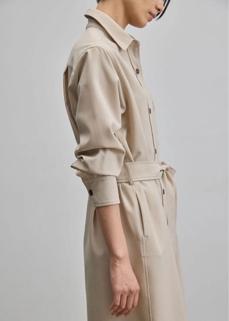 SOEJU ソフトオックスシャツワンピース　XS ベージュ