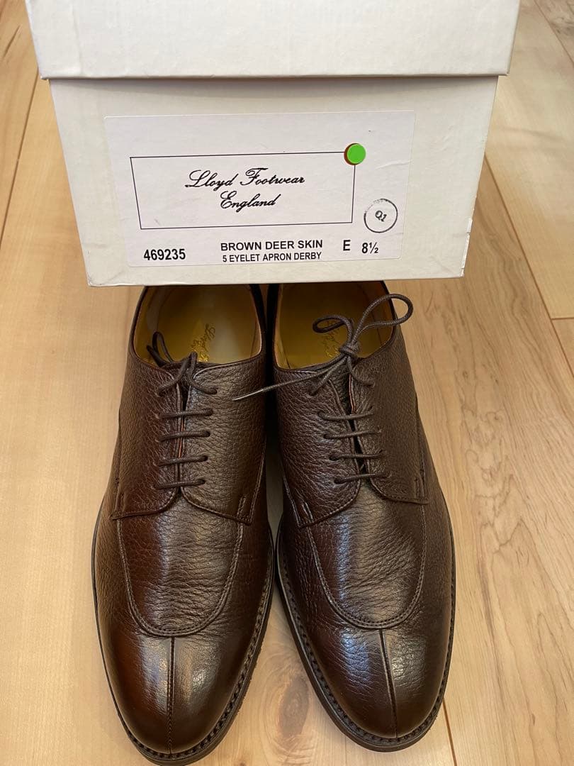 英国製ロイドフットウェア ダークブラウンディアスキン Uチップ UK8.5E