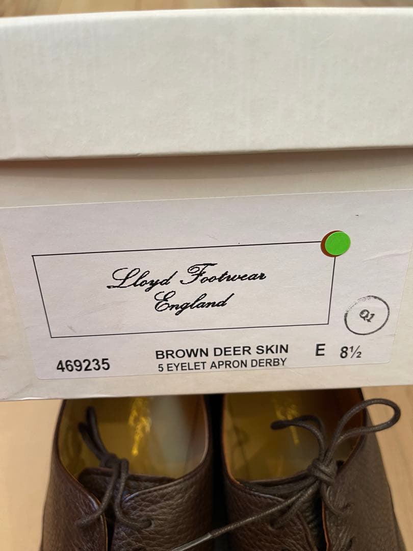 英国製ロイドフットウェア ダークブラウンディアスキン Uチップ UK8.5E