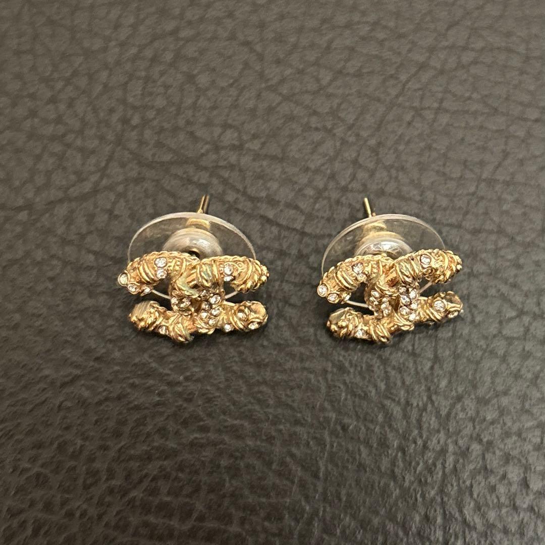 CHANEL シャネル ピアス ココマーク ラインストーン