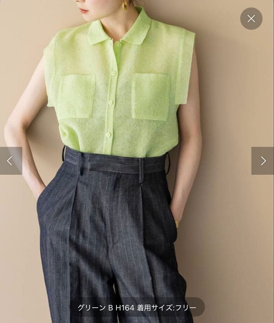 ノーブルnoble ノースリーブシャツ フリーサイズ