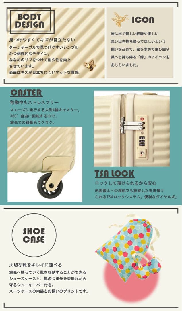 ACE HaNT mine キャリーケース 47L 2-3日用 アネモネレッド